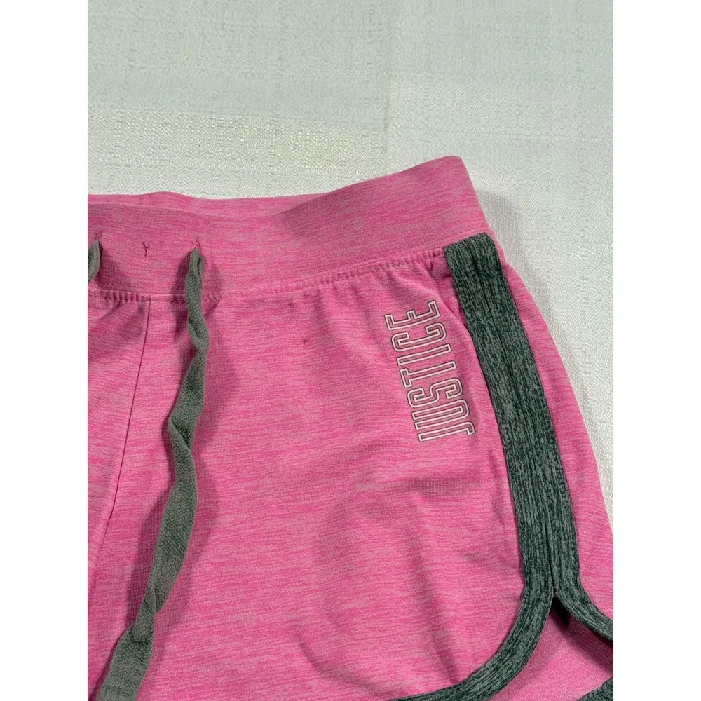 Justice Active‎ Girls Pink Gray Athletic Running Shorts Size 6/7